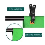 Supplyu - 1, 5 x 2 m-es zöld háttér poliészter, összecsukható 2 rugós bilinccsel fotózáshoz, zoomhoz, interjúkhoz, élő közvetítéshez 